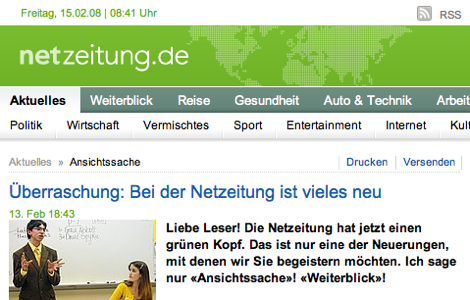 Screenshot Netzeitung.de